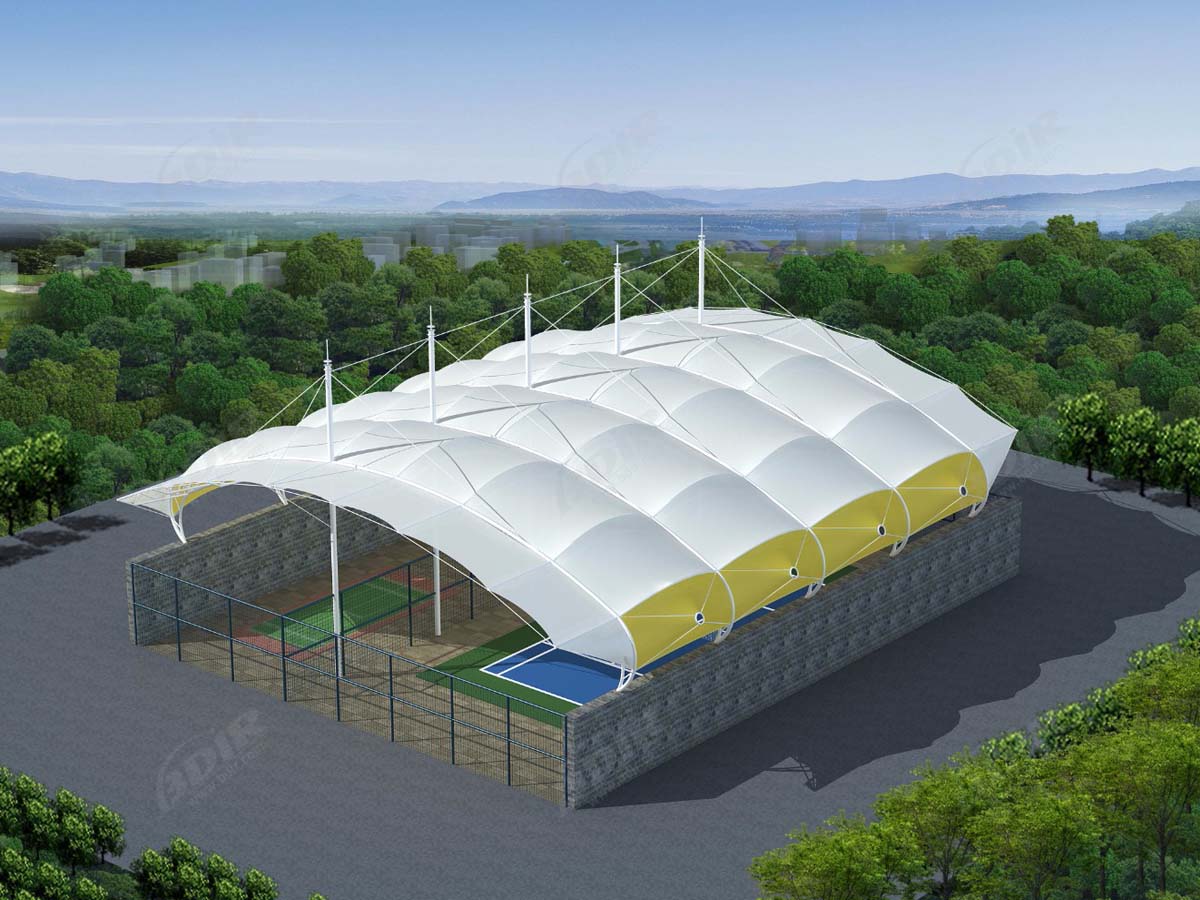 Basketball Court Tensile Structure Canopy - Outdoor Basketball Courts Shade