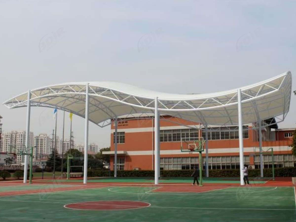 Lapangan Basket Kanopi Struktur Tarik - Lapangan Basket Terbuka Teduh