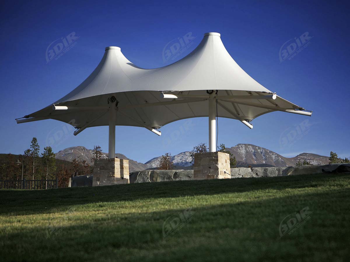 растяжимая структура для зонтов на открытом воздухе - шторы, паруса, навесы и навесы