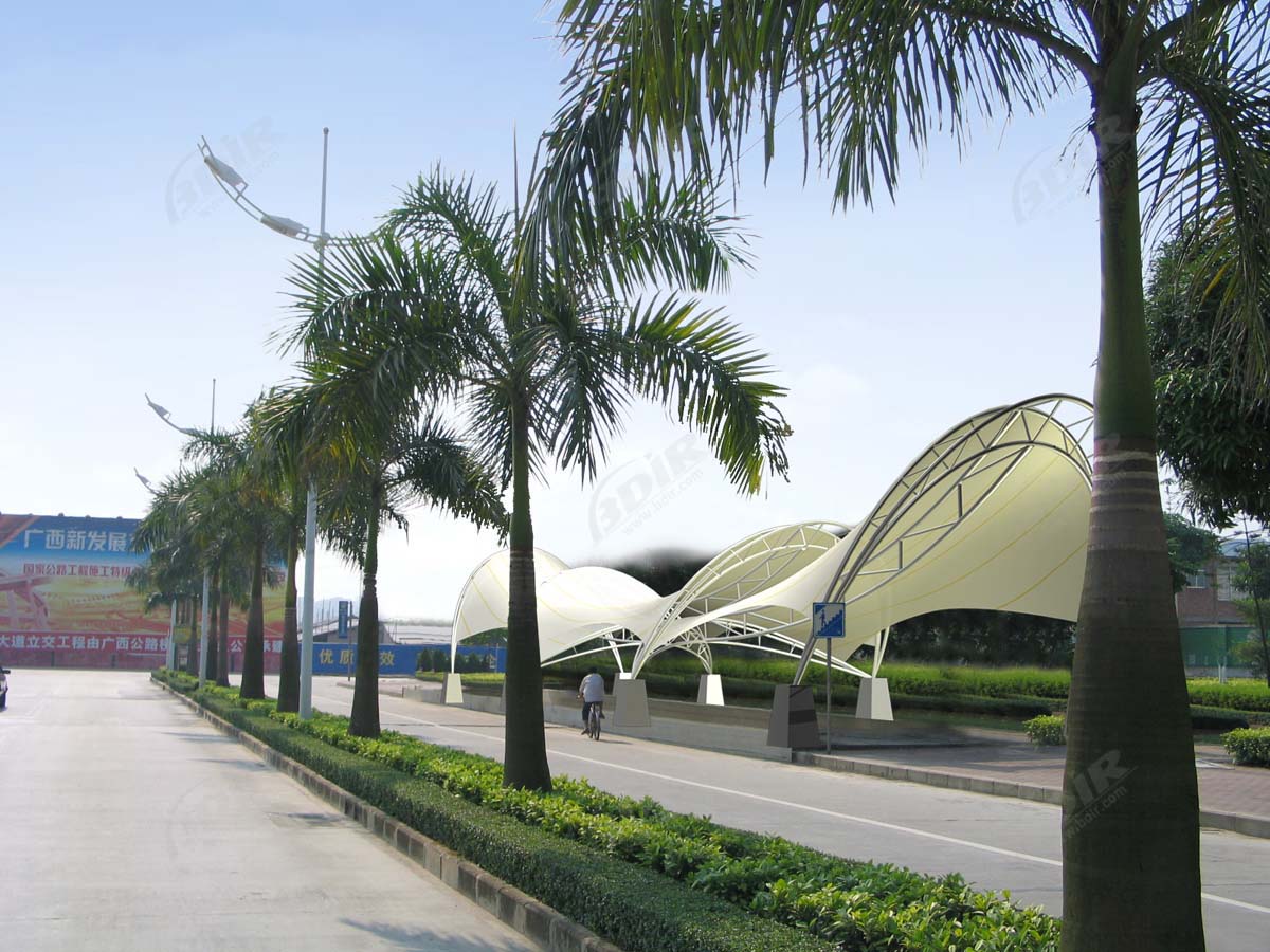 Parking Garage Exit and Entrance Canopy, Shelters, Roofs, Shade Structures