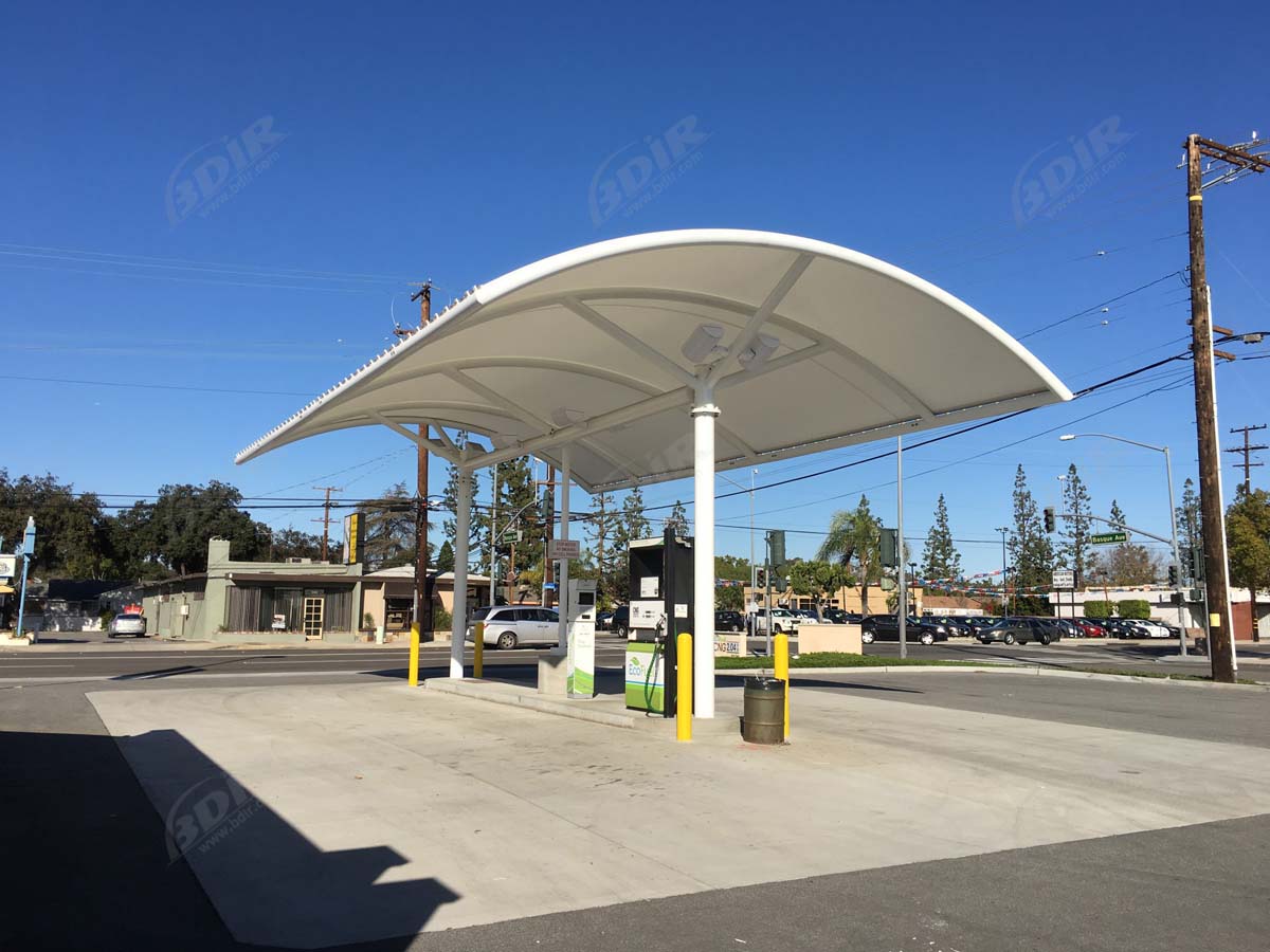 Petrol Pump Canopy Oil and Gas Fuel Station Tensile Roof Structure