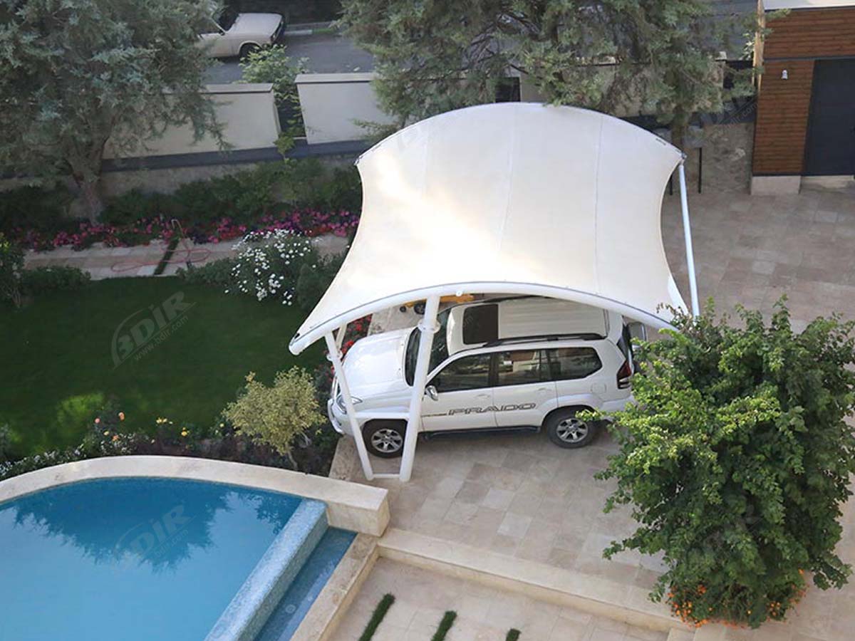 Gudang Parkir Mobil Pribadi - Atap Parkir untuk Taman Pribadi Villa Outdoor Garden