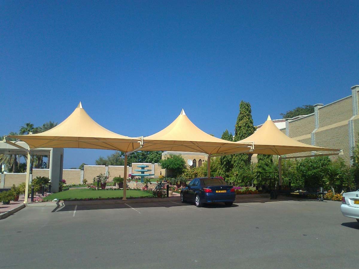 Pyramid Type Car Parking Sheds - Pyramid Design Car Parking Shades Canopies