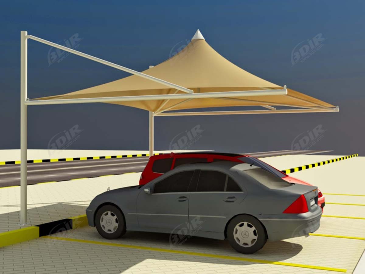 Gudang Parkir Tipe Piramida - Naungan Naungan Parkir Mobil Desain Piramida