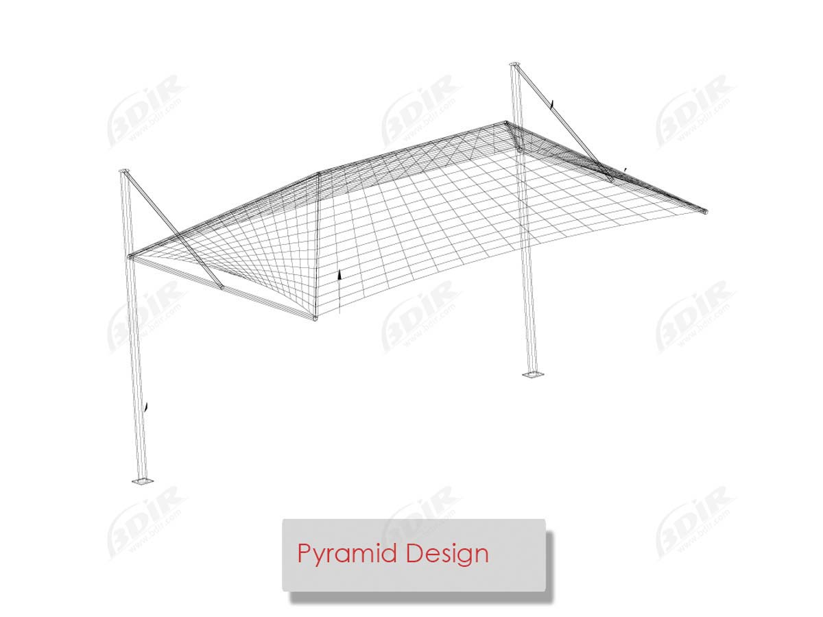 Pyramid Type Car Parking Sheds - Pyramid Design Car Parking Shades Canopies
