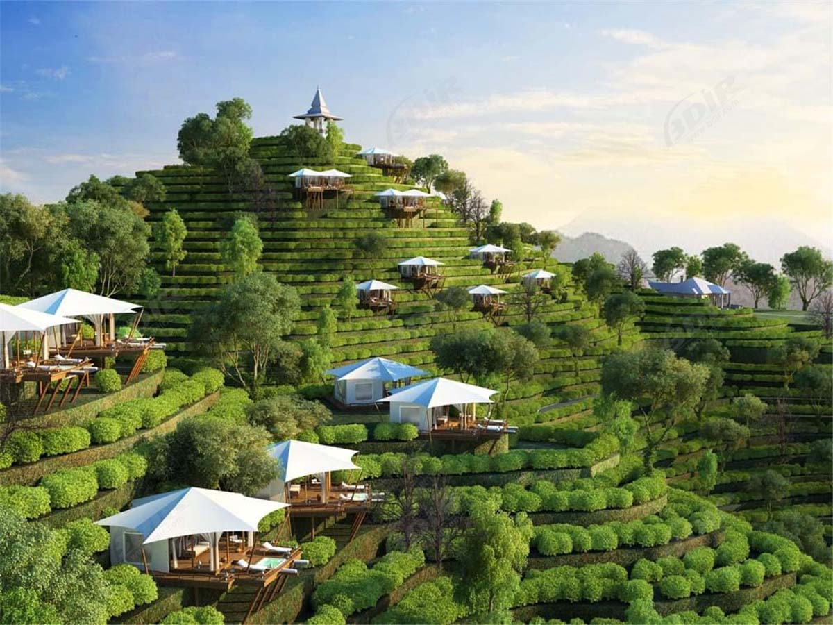 Sri Lanka Ceylon Thee Paden Tuin Luxe Eco-Vriendelijke Tent Resort