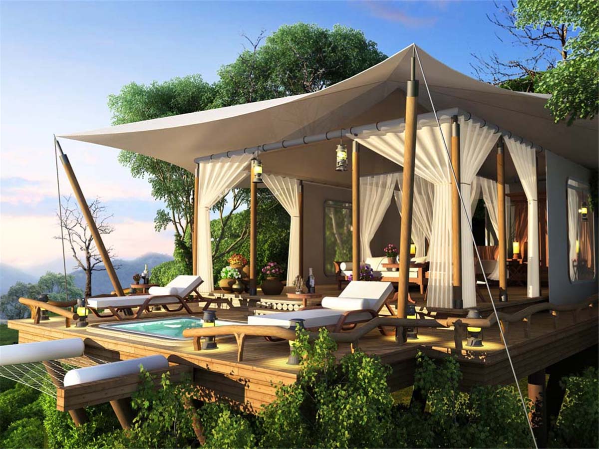 Sri Lanka Ceylon Pistes de Thé Jardin Luxe Eco Friendly Tente Resort