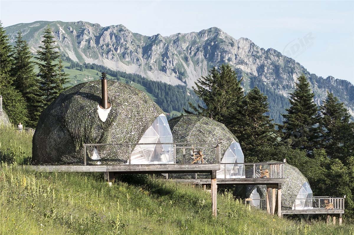 Swiss Eco Friendly Domes Resort with 15 Geodesic Dome Tent Pods Lodges