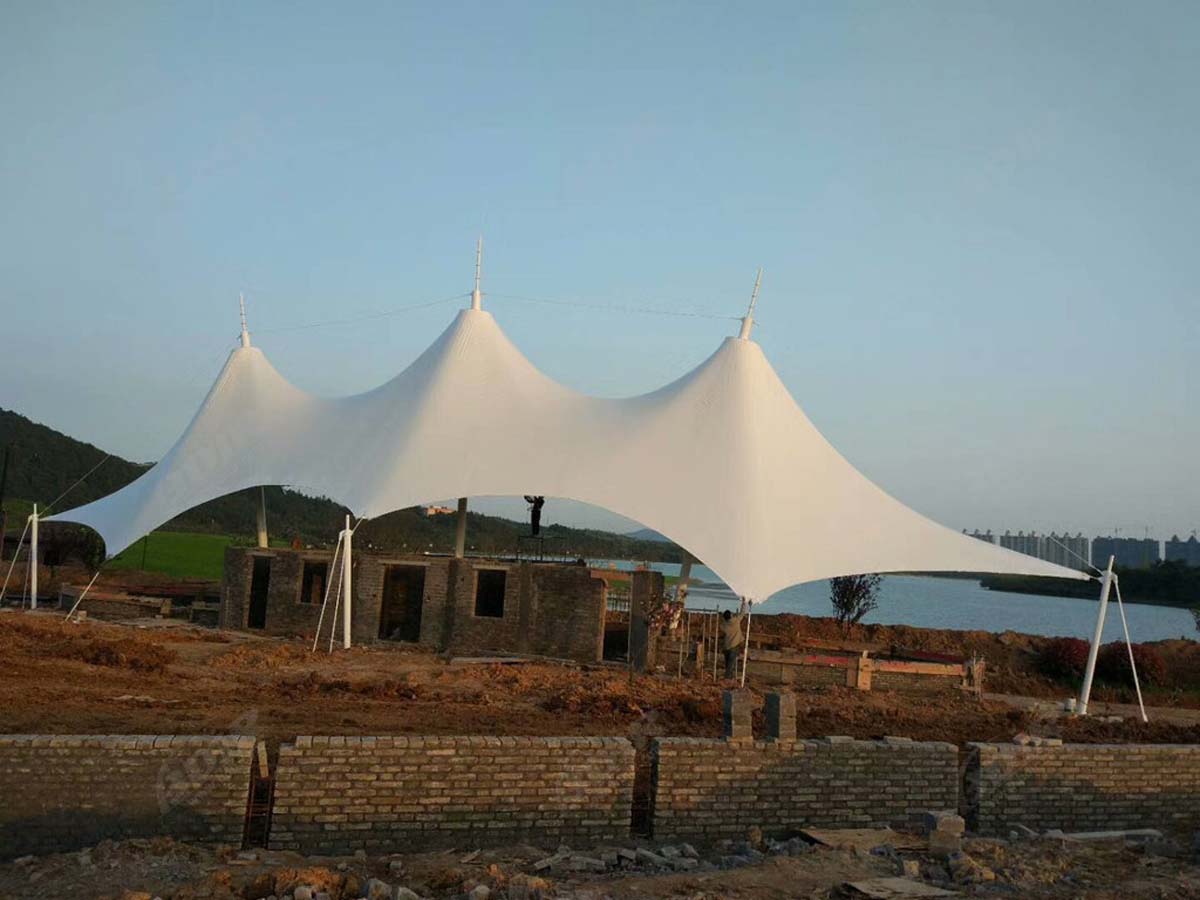 Tensile Fabric Shade Structure for Planting, Farming and Aquaculture