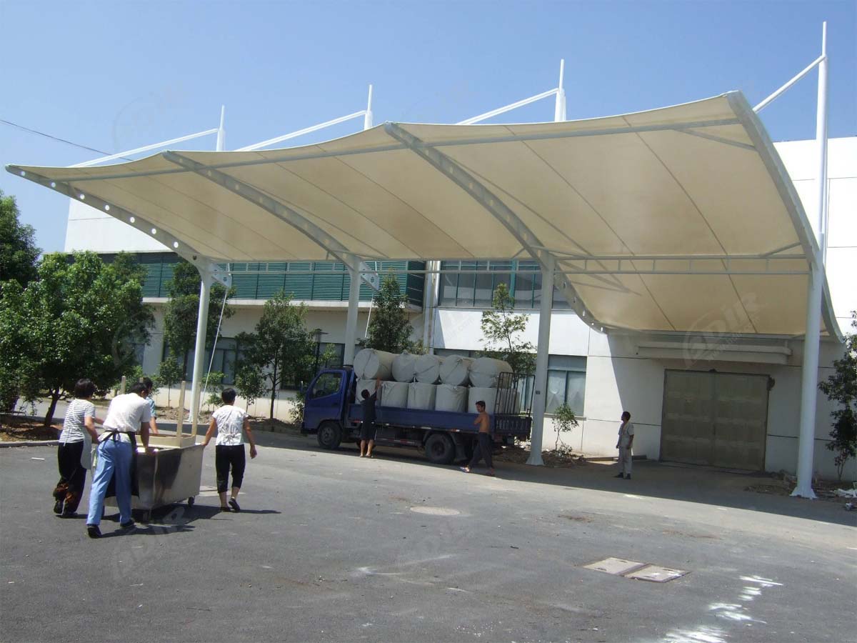 Tensile Structure for Industrial Factory Warehouse Entrance, Storage Roof