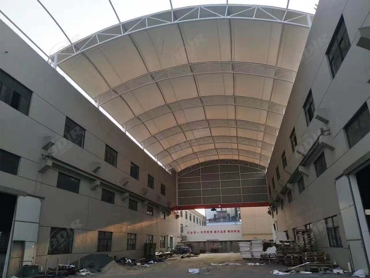 Tensile Structure for Industrial Factory Warehouse Entrance, Storage Roof
