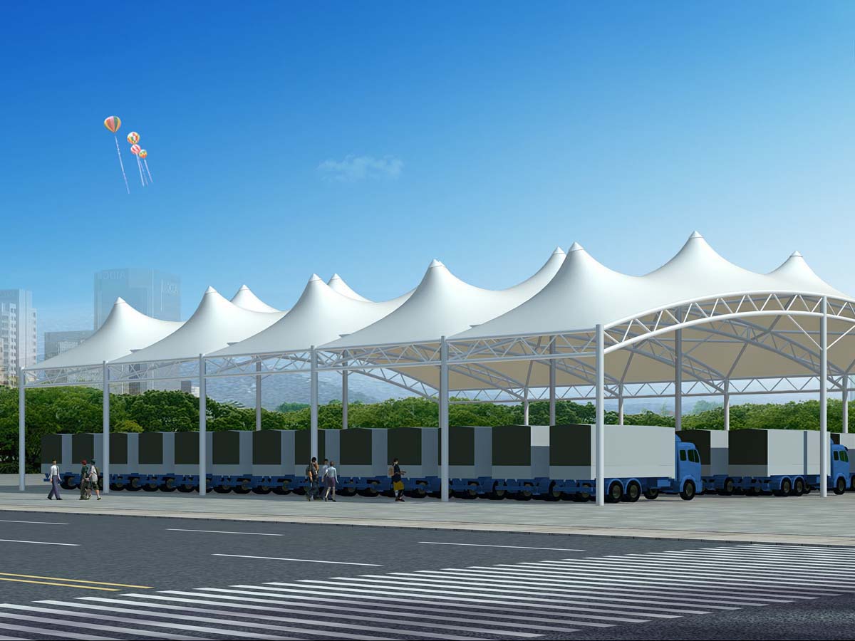 Tensile Structure for Logistics Center | Tent Fabric Covered Roof Canopy