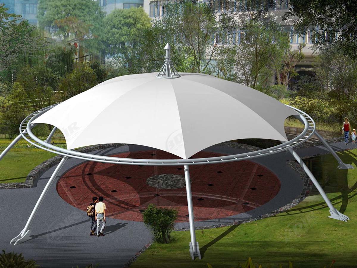 Structure Tendue pour Pavillon de Parc Urbain - Structure Architecturale À Membrane Revêtue de PVC