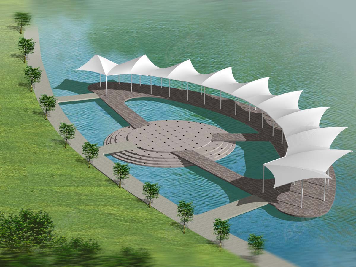 Customize Tensile Structure in Coastal Areas, Riverfront Park, Seaside, Island
