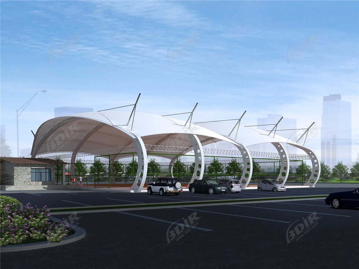 PTFE Tensile Structures for Basketball Courts, Sports Fields | Roof Canopies Covered with Tent Fabric