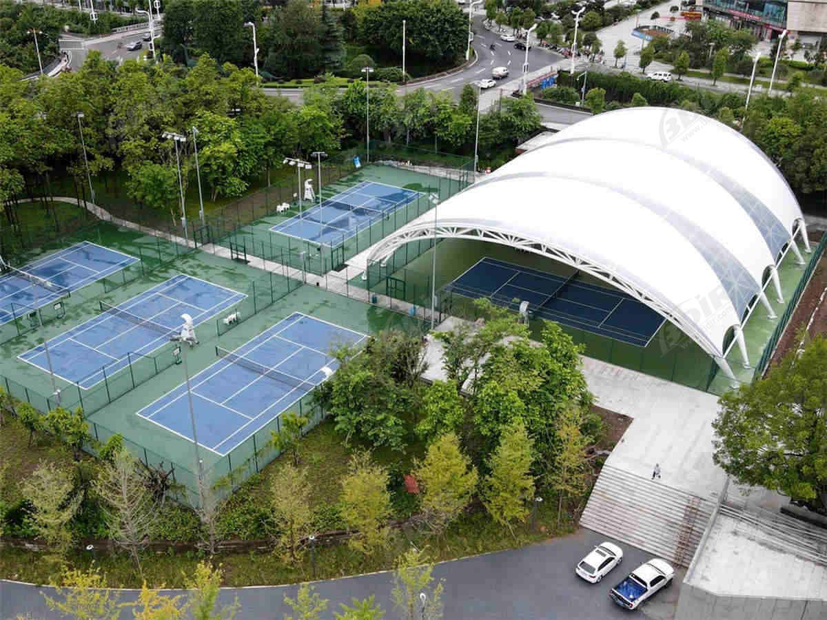 Struktur Tarik PTFE Untuk Lapangan Basket, Lapangan Olahraga | Kanopi Atap Ditutupi Dengan Kain Tenda