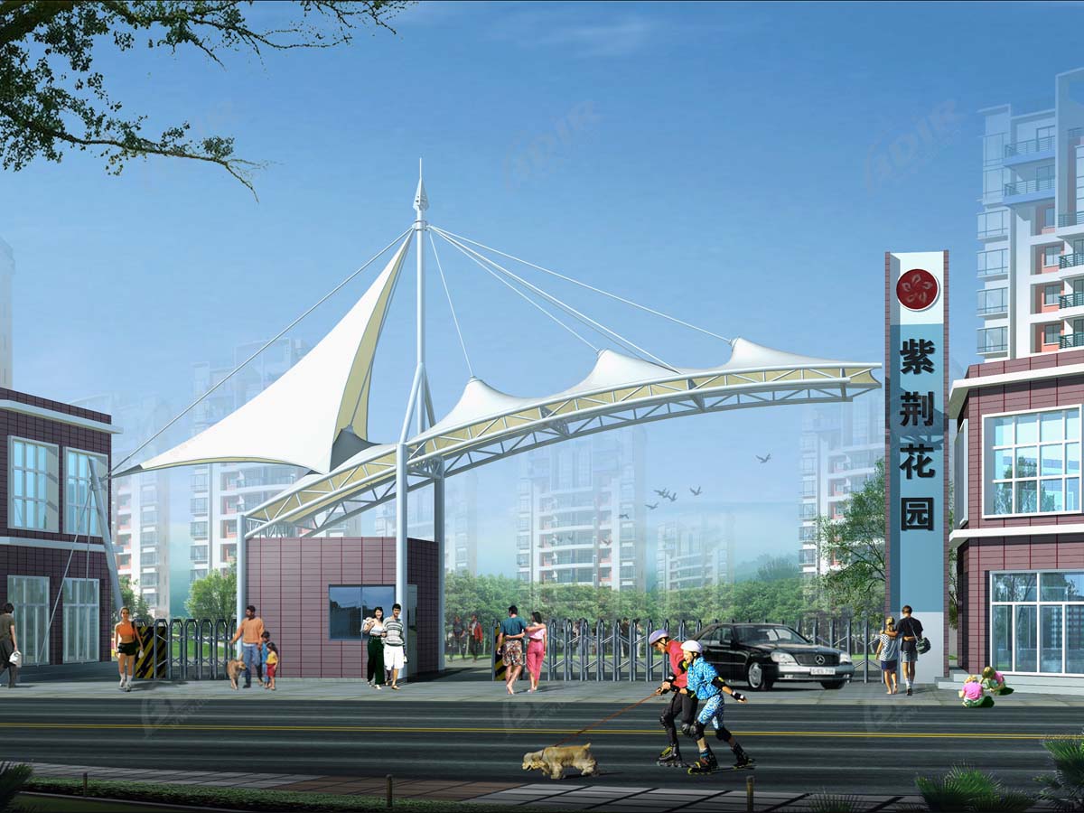 Tensile Structures for Entrance Gate - Covered Entryways Canopies, Shades, Roof