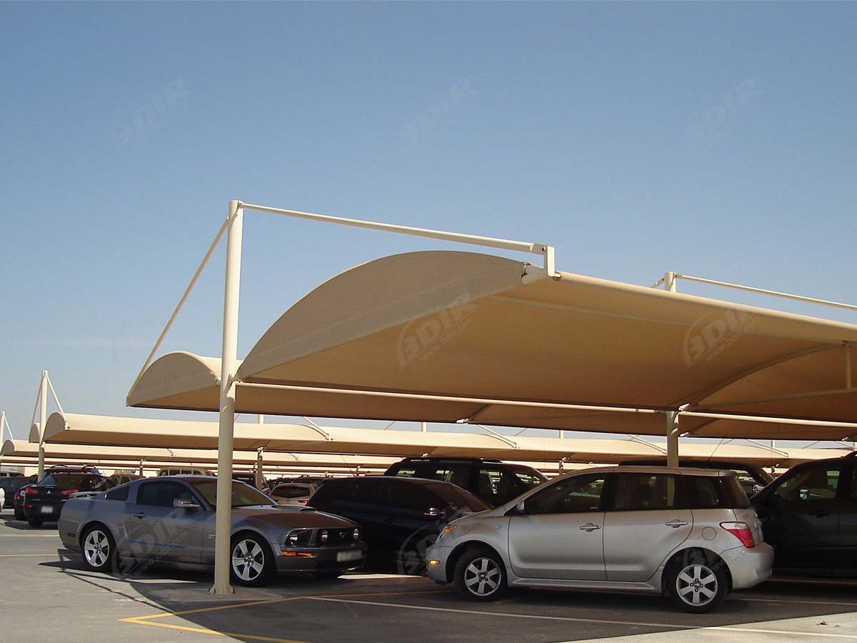 Estructuras Extensibles para Persianas, Cobertizos y Toldos de Estacionamiento de Automóviles en Voladizo - Bahía Doble