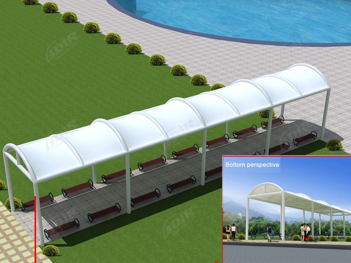 Tensile Structures for Fabric Covered Walkways - Corridor Roof - Pathway Shade
