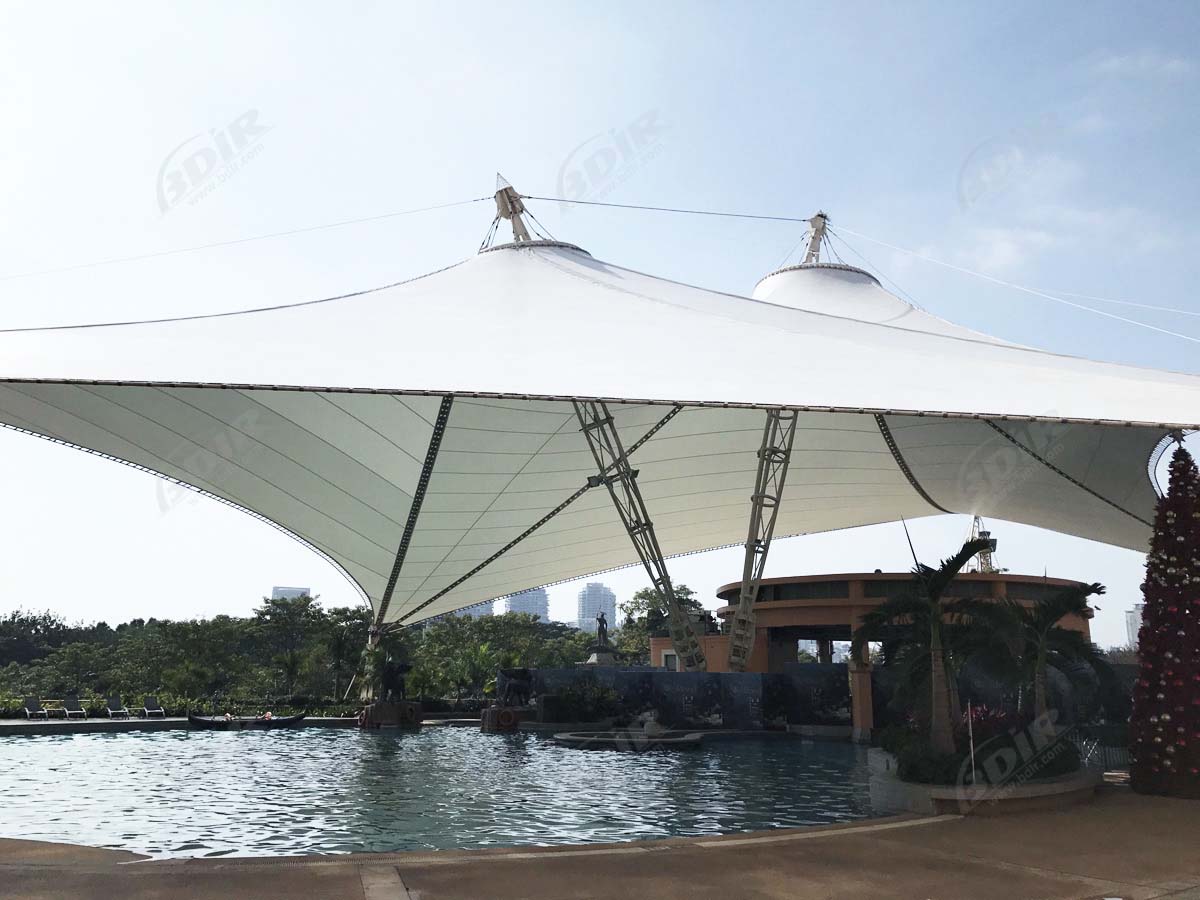 Tensile Structures for Hotel - Club Roof, Canopies, Shades, Awnings, Shelters