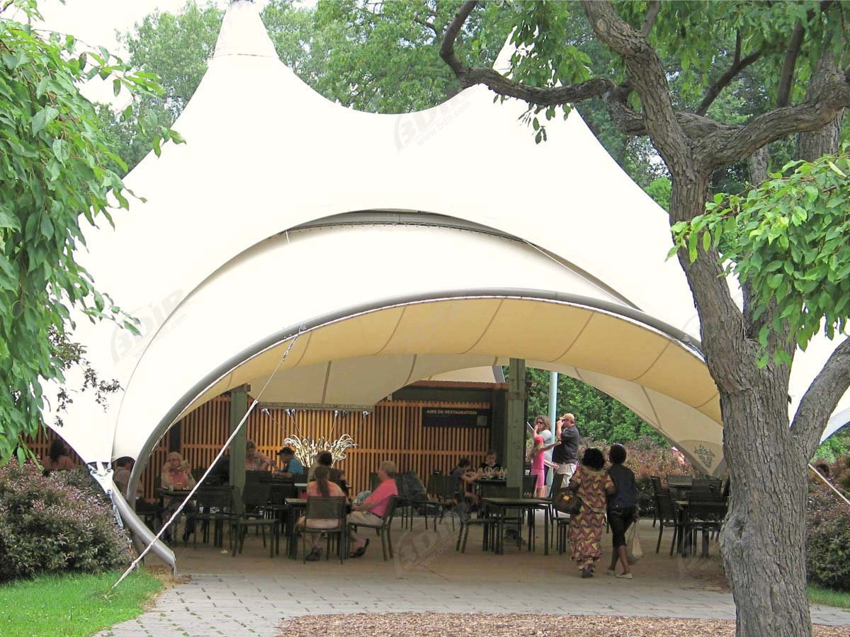 Tensile Structures for Restaurant Open Air Food Court Canopies