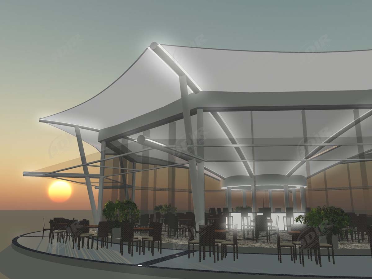 Tensile Structures for Restaurant | Open Air Food Court Canopies, Shades, Roof