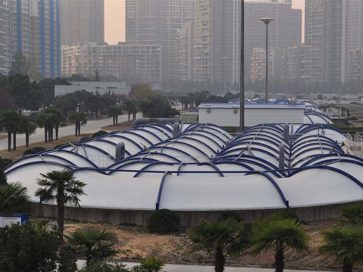 Tensile Structures for Sewage Water Treatment Plants, Green Roofs, Covers, Canopies