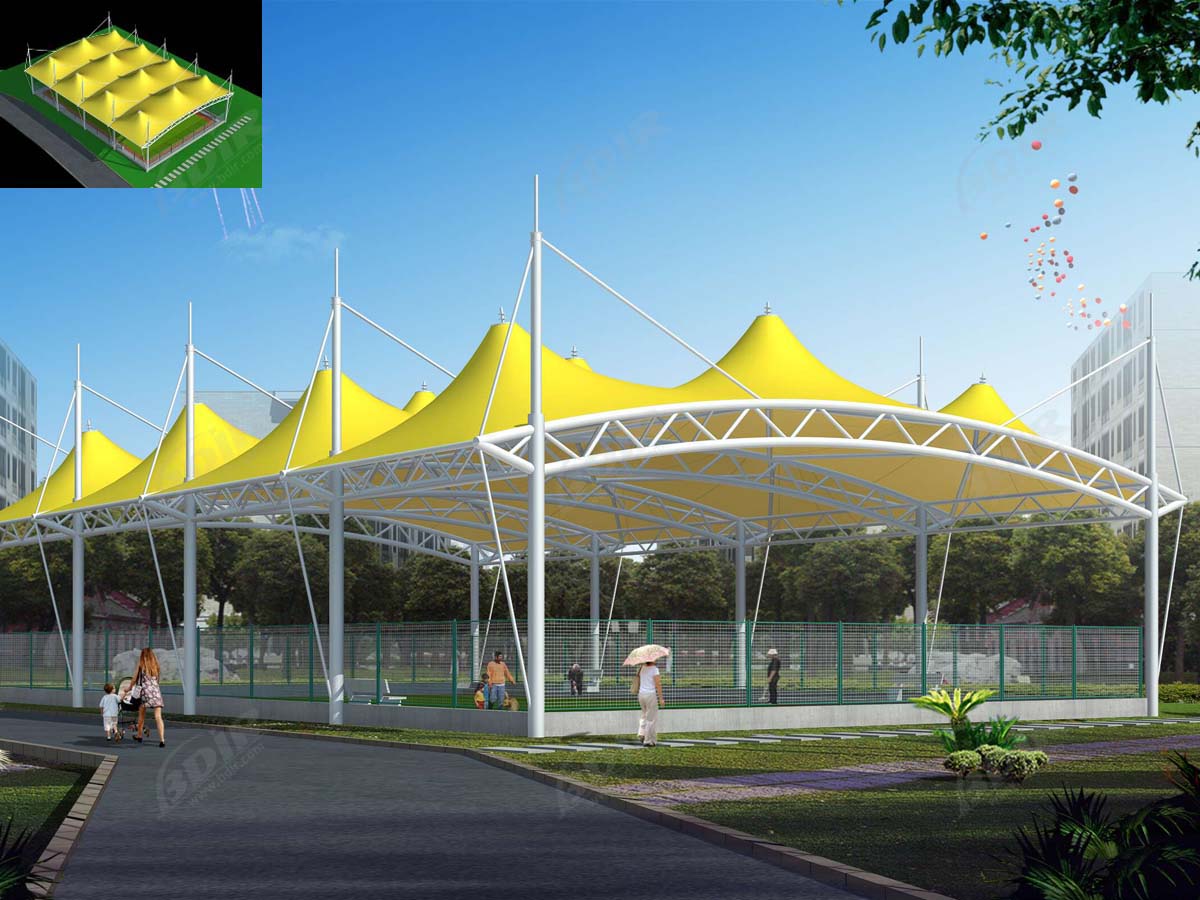 Zugstruktur für Badmintonplatz | Badmintonplatz Deckt, Dach Schatten