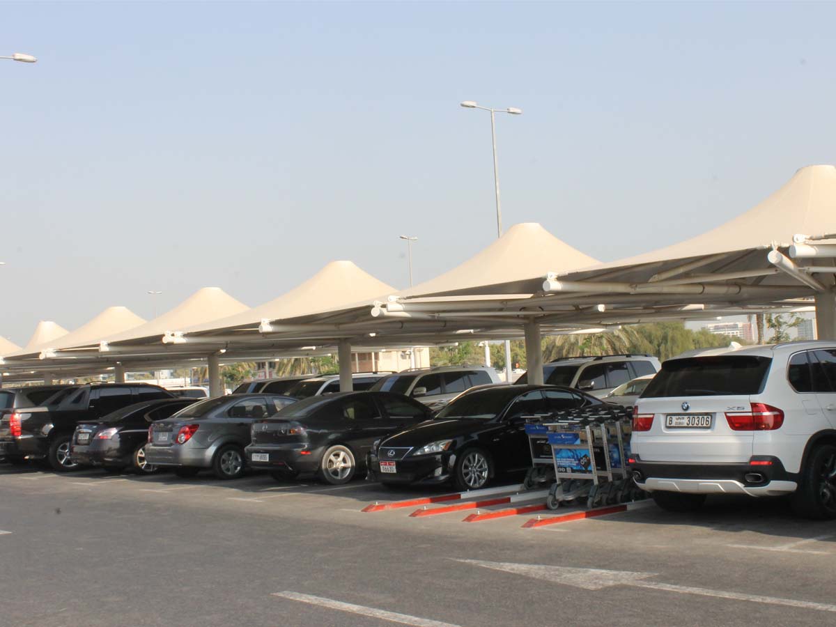 Umbrella Type Car Parking Sheds - Single Pole Car Parking Shades Shelter