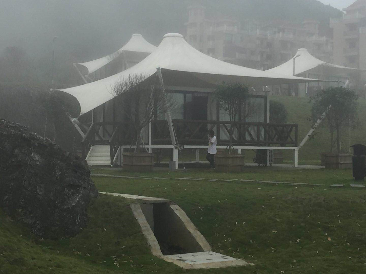 Structure Légère de Gazebo de Camping | Bâtiment Hôtelier Durable - Chengdu, Chine