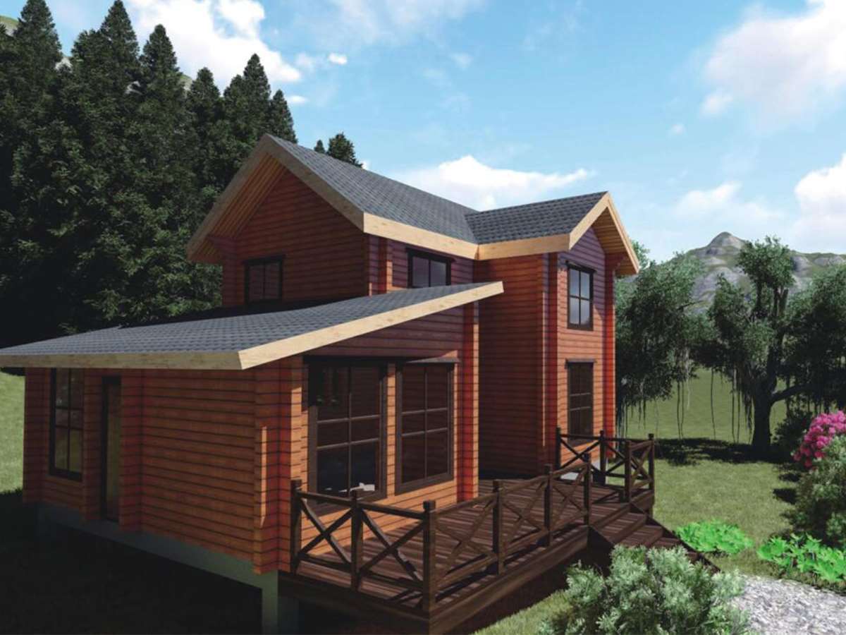 Cabane en bois rond sur mesure en pin, maison en bois modulaire avec chambres intégrées