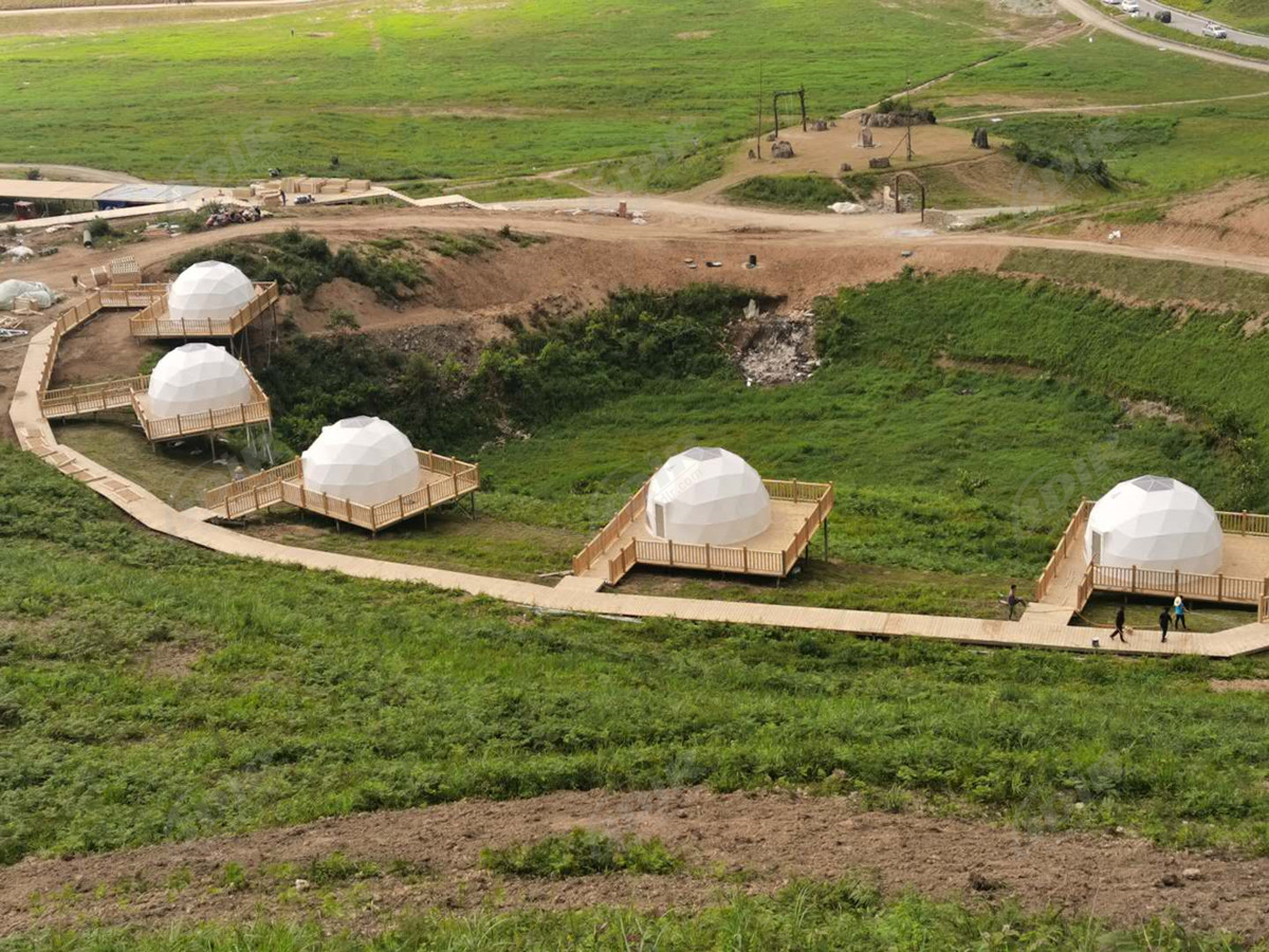 12 Pcs Eco Geodesic Living Homes | Sustainable Domes Accommodation - Hunan,China