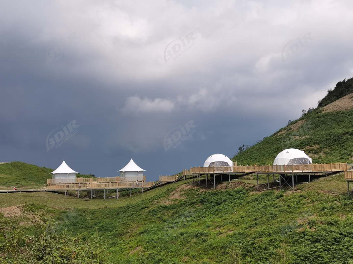 12 Pcs Residências Geodésicas Ecológicas | Acomodação em Cúpulas Sustentáveis - Hunan, China