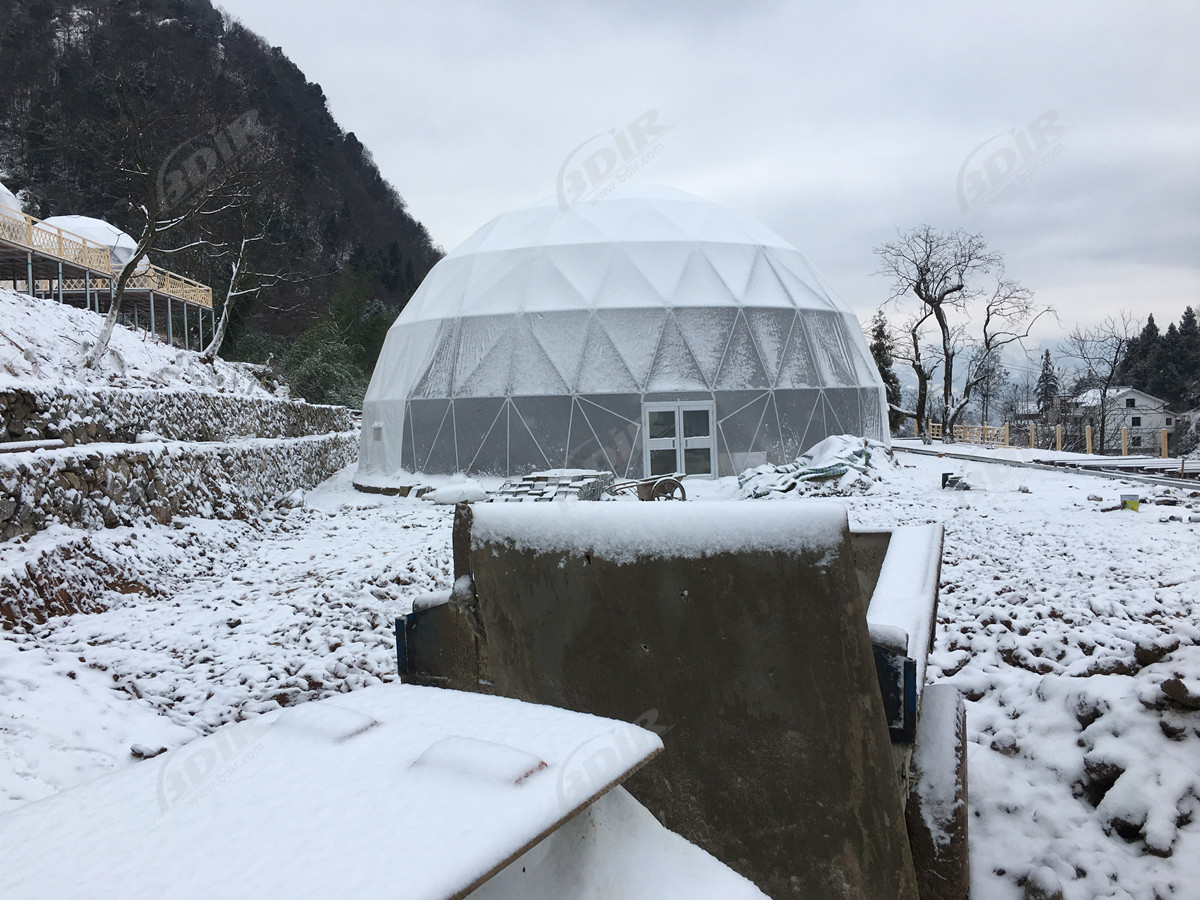 Vila Dengan Atap Kubah Geodesik 6M | Penampungan Kanopi Kubah Luar Ruangan - Sichuan, Cina