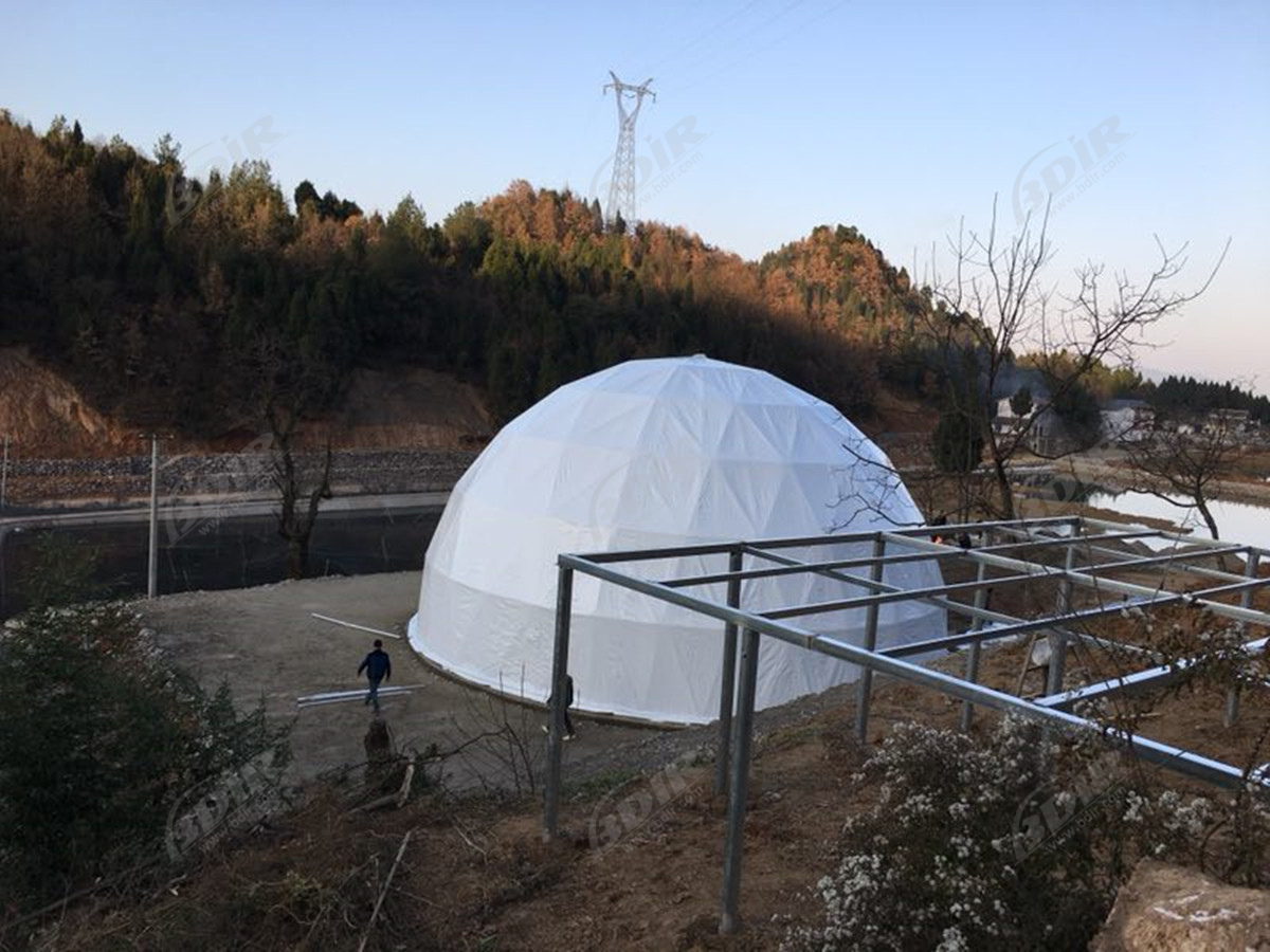 วิลล่าหลังคาโดม geodesic 6m | ที่พักพิงหลังคาโดมกลางแจ้ง - เสฉวนประเทศจีน