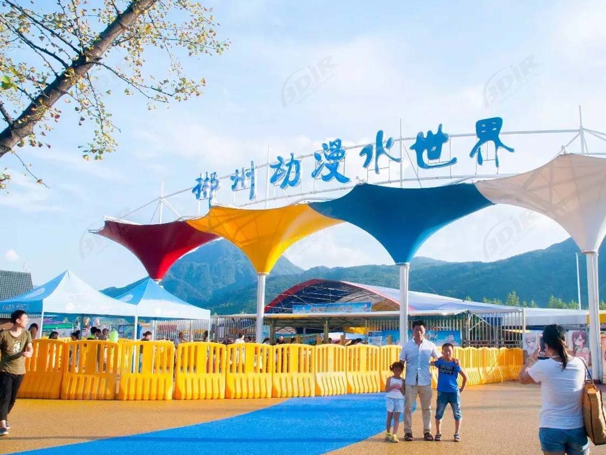 Animasyon Su Parkı Giriş ve Peyzaj Çekme Yapısı - Chenzhou, Çin