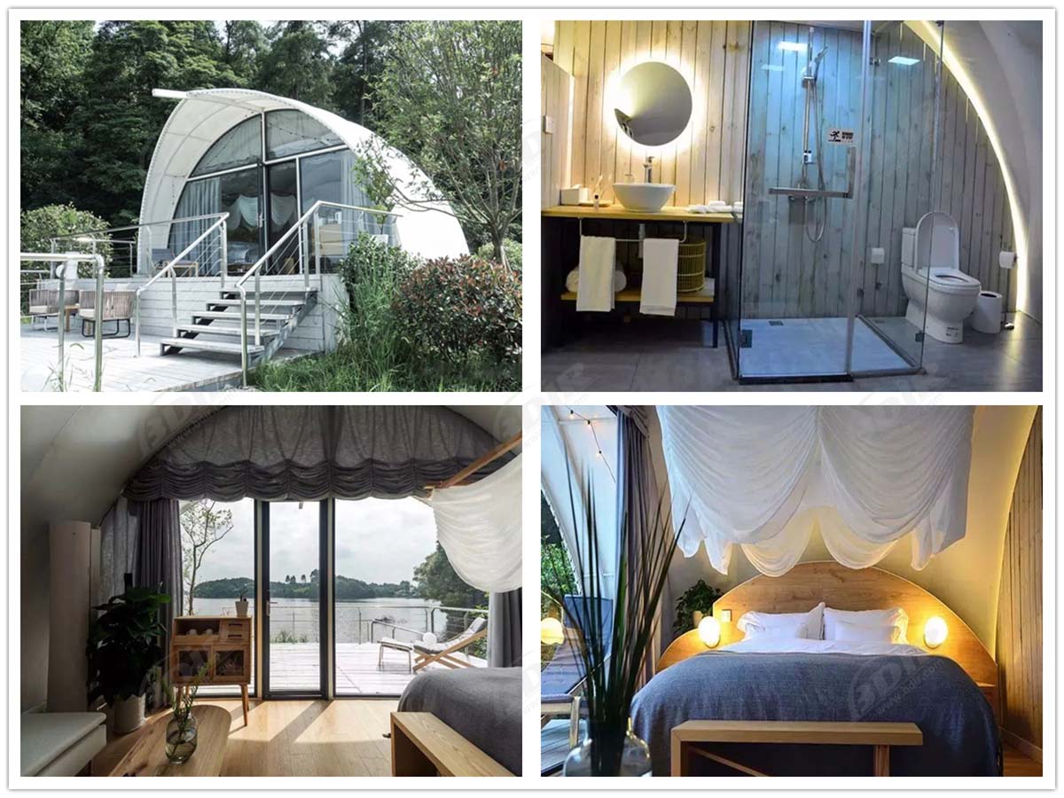 Best Permanent Camping Cabins Tent Hotel, Luxury Conch Tented Lodges - Chengdu, China