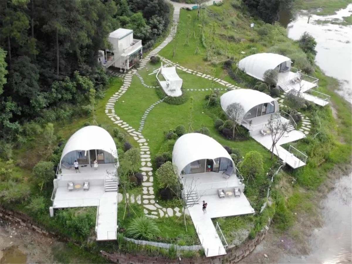 Best Permanent Camping Cabins Tent Hotel, Luxury Conch Tented Lodges - Chengdu, China