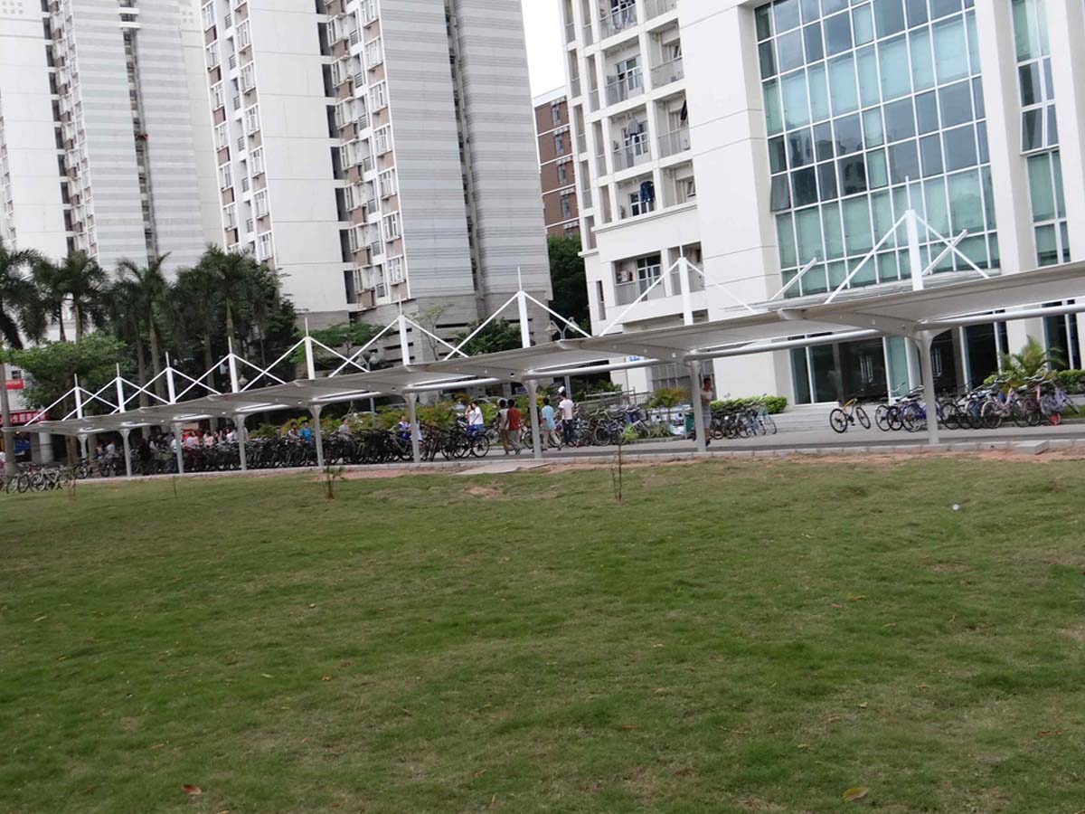 China Buiten Fietsenstalling Schuur & Fiets Schaduw Treksterkte Structuur van Shenzhen Universiteit leverancier Buiten Fietsenstalling Schuur & Fiets Schaduw Treksterkte Structuur van Shenzhen Universiteit