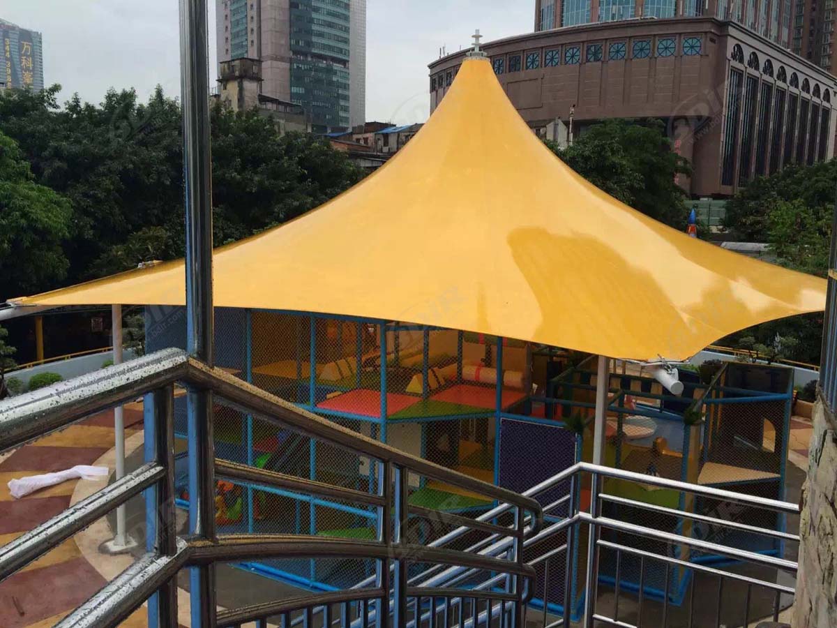 Struktur Atap Tarik Taman Anak, Kanopi Taman Bermain - Guangzhou, Cina