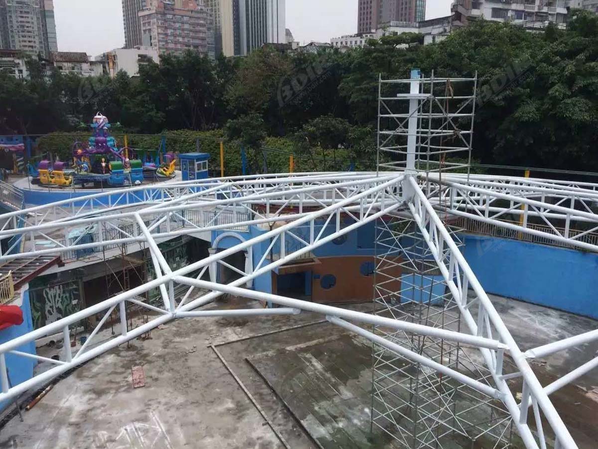 Estrutura de Telhado Elástico do Parque Infantil, Dossel do Campo de Jogos - Guangzhou, China