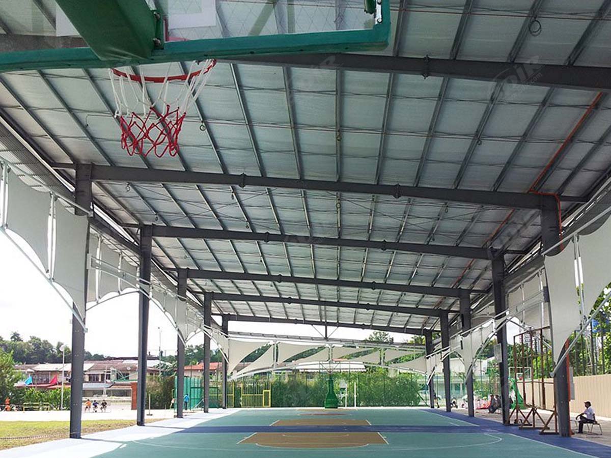 Estrutura de Telhado Elástico da Escola Secundária de Chongzen - Sabah, Malásia