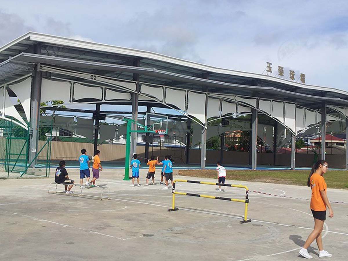 Estrutura de Telhado Elástico da Escola Secundária de Chongzen - Sabah, Malásia