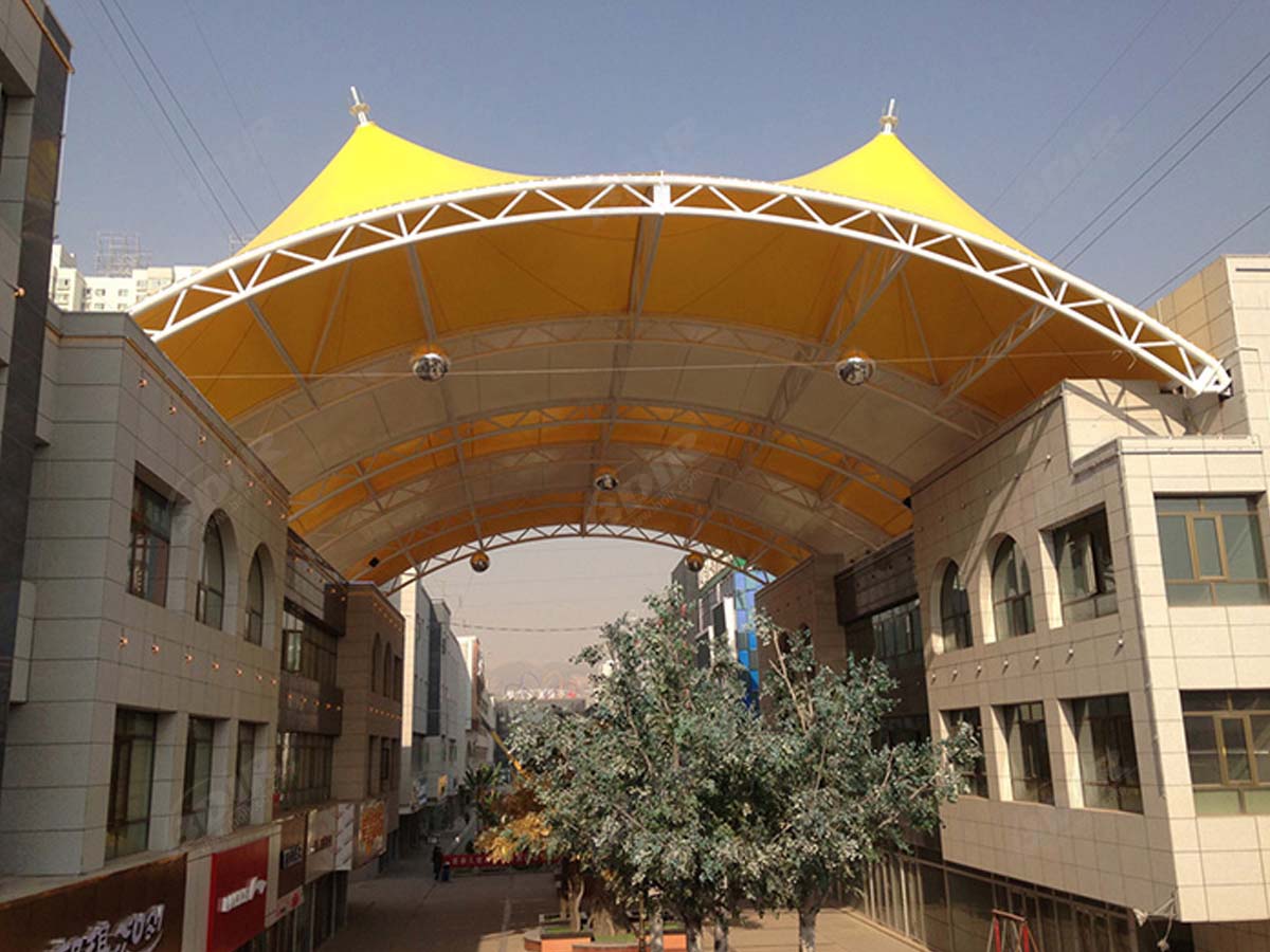 Commercial Street & Walkway Tensile Canopy Structure - Lanzhou, China