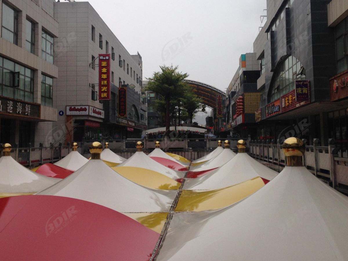 Estrutura de Cobertura Elástica para Ruas Comerciais e Passarelas - Lanzhou, China