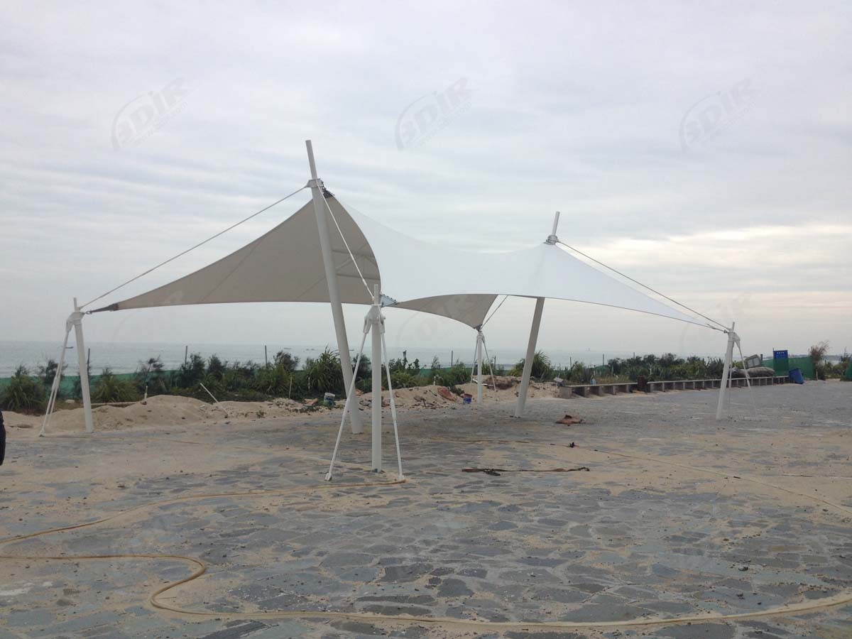 Cono Canopy & Estructura de Tela Extensible Hypar en el Parque Temático Emerald Bay - Zhangzhou, China