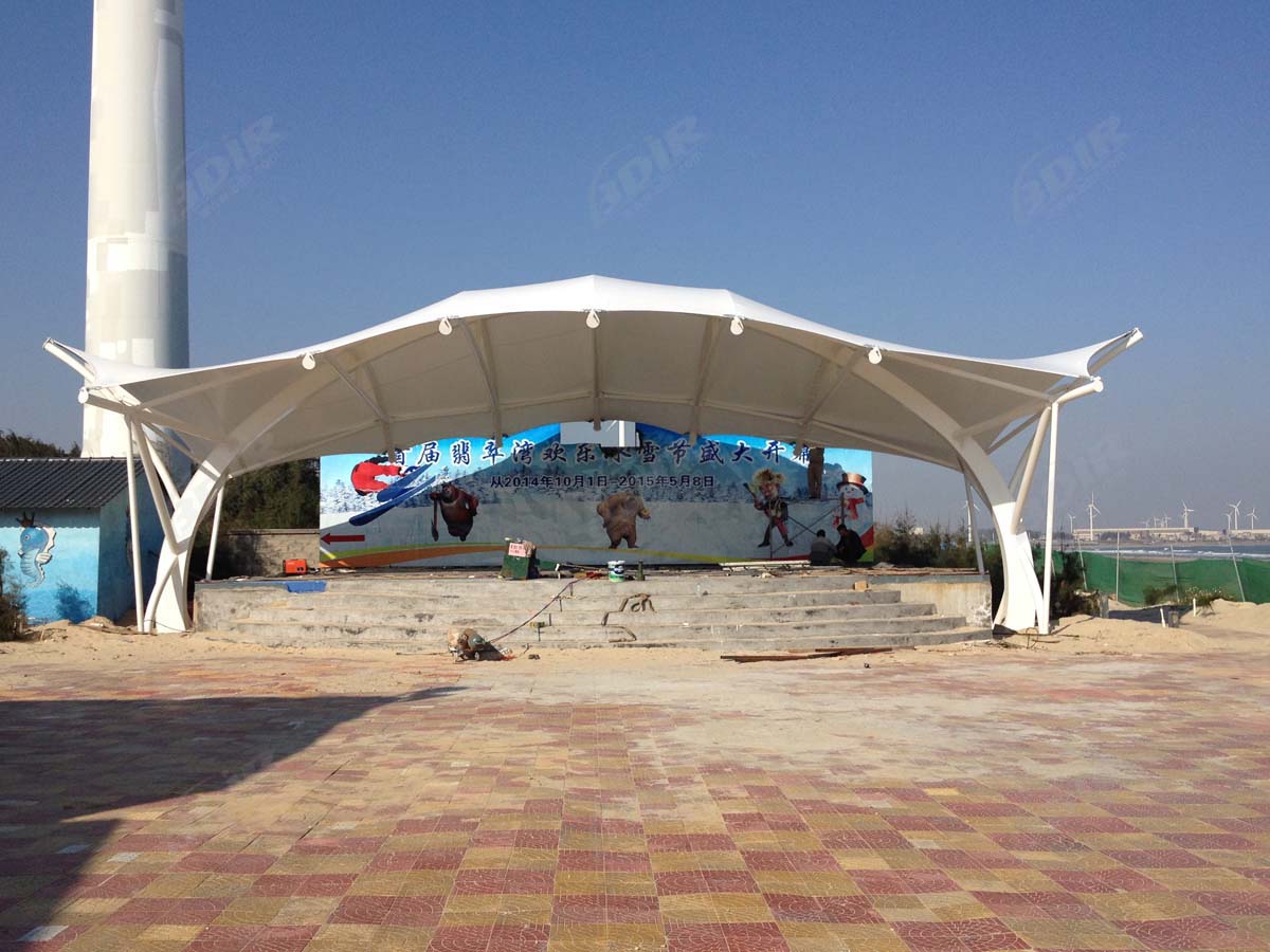 Kerucut Kanopi & Struktur Kain Tarik Hipar di Emerald Bay Theme Park - Zhangzhou, Cina