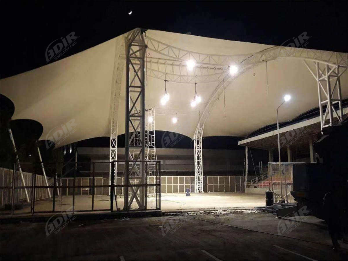 Construction Of Custom Awning Covers For Tennis Courts-Manila, Philippines