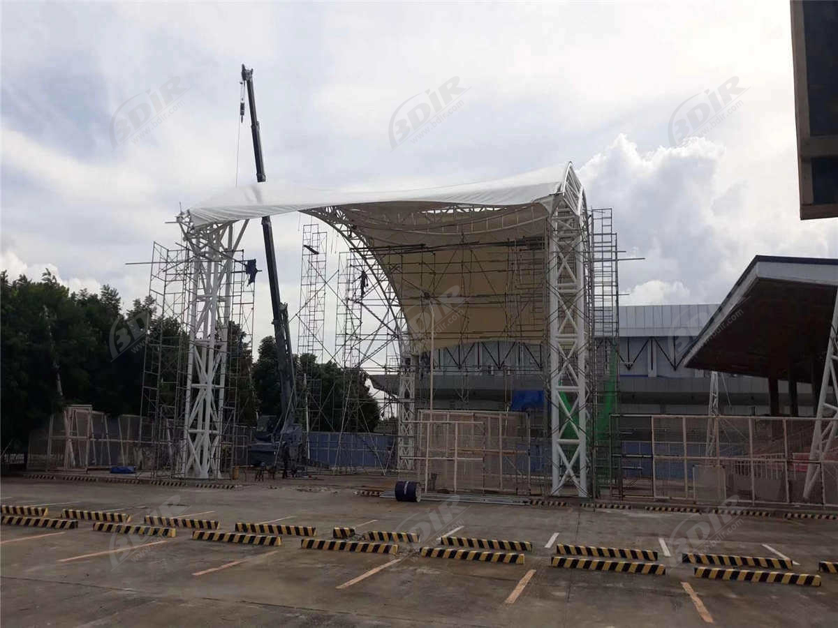 Construction De Couvertures D"Auvent Sur Mesure Pour Courts De Tennis-Manille, Philippines