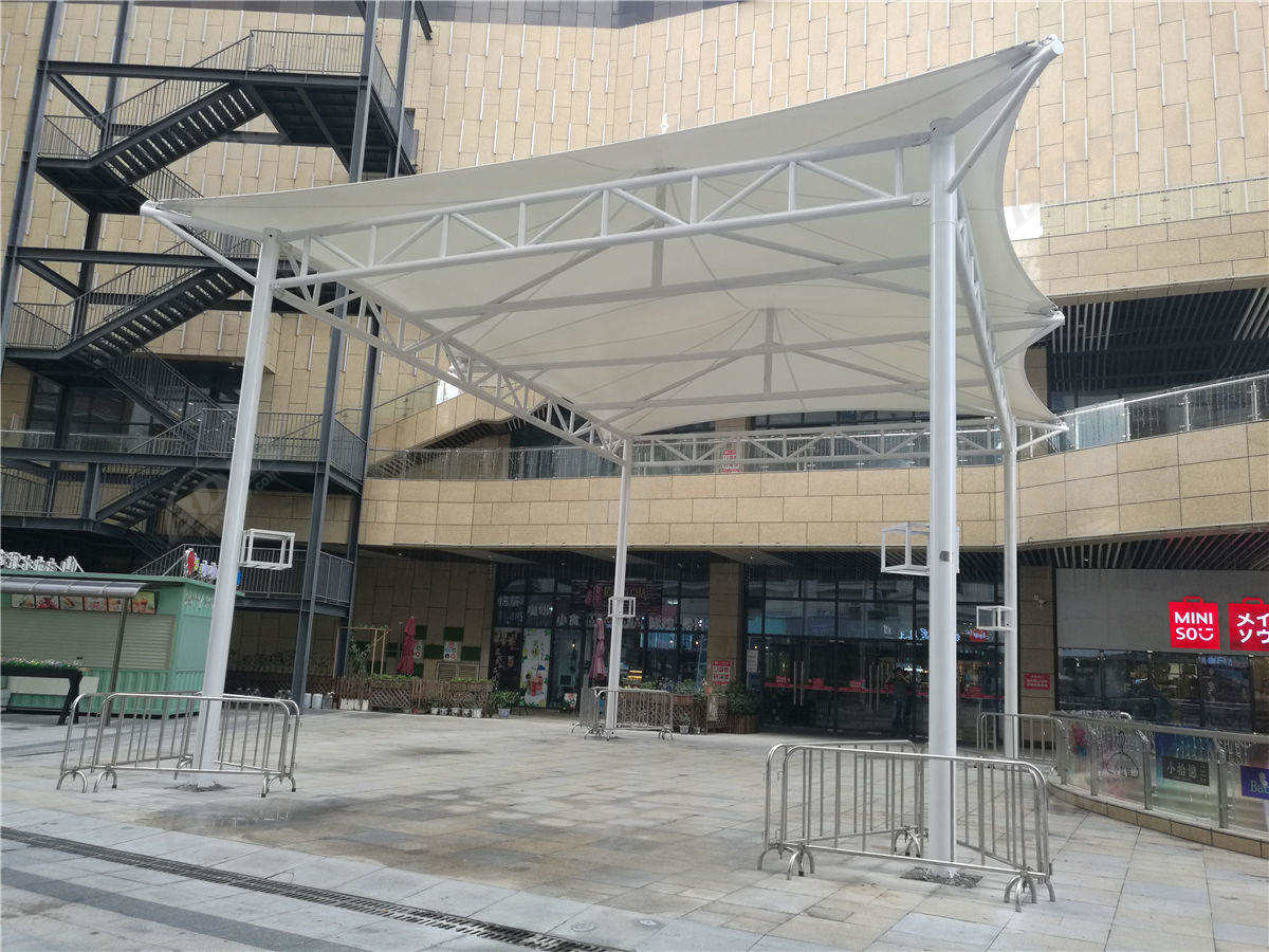Tenda da Sole Personalizzata E Struttura di Tensione Per Centro Commerciale-Jiangmen, Guangdong